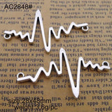 20pcs Antique Silver Electrocardiogram Charms Pendant 28x48mm Jewelry Findings