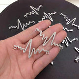 20pcs Antique Silver Electrocardiogram Charms Pendant 28x48mm Jewelry Findings
