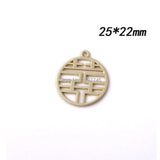 Chinese Charms Fortune Charms for Jewelry 25mm 10pcs Enamel Metal Red Bracelets