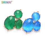 Colorful Three Stone Charms Mini Pendants for DIY Necklace VD380A