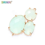 Colorful Three Stone Charms Mini Pendants for DIY Necklace VD380A