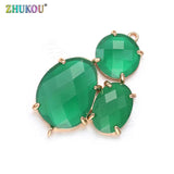Colorful Three Stone Charms Mini Pendants for DIY Necklace VD380A