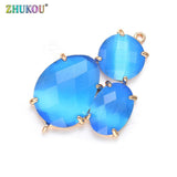 Colorful Three Stone Charms Mini Pendants for DIY Necklace VD380A