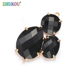 Colorful Three Stone Charms Mini Pendants for DIY Necklace VD380A