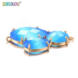 Colorful Three Stone Charms Mini Pendants for DIY Necklace VD380A