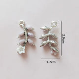 10 PCS Rhinestone Leaf Metal Charms for DIY Jewelry Making