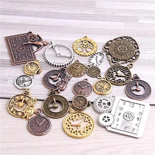 20pcs Steampunk Clock Charms for Jewelry Making Diy Vintage Metal