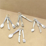 Sweet Bell 30 Sets Antique Fork Spoon Jewelry Findings DIY Charms D1053