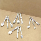 Sweet Bell 30 Sets Antique Fork Spoon Jewelry Findings DIY Charms D1053