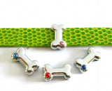 20PCS Dog Paw Bone Slide Charm for Leather Wristband