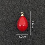 20 Pcs/Set 10x17mm Red Bead Pendant Charms for Jewelry Making