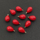 20 Pcs/Set 10x17mm Red Bead Pendant Charms for Jewelry Making