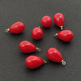 20 Pcs/Set 10x17mm Red Bead Pendant Charms for Jewelry Making