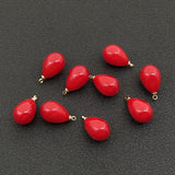 20 Pcs/Set 10x17mm Red Bead Pendant Charms for Jewelry Making