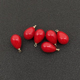 20 Pcs/Set 10x17mm Red Bead Pendant Charms for Jewelry Making