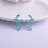 50pcs Filigree Cactus Charms Brass Plant Pendant DIY Earring
