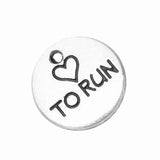 Engraved Love Heart Runner Charm Jewelry DIY
