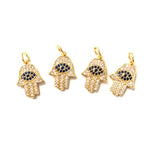 5pcs Evil Eye Hamsa Hand Charm for Bracelet Necklace Making