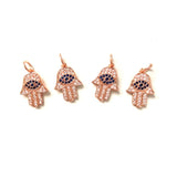 5pcs Evil Eye Hamsa Hand Charm for Bracelet Necklace Making