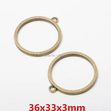 Antique Bronze Hollow Circle Charms for Jewelry Making 10pcs