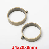 Antique Bronze Hollow Circle Charms for Jewelry Making 10pcs