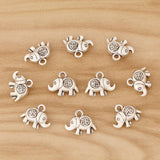 50 Tibetan Charms Pendants 3D Elephant Om Symbol 13x11mm