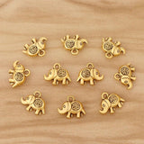 50 Tibetan Charms Pendants 3D Elephant Om Symbol 13x11mm
