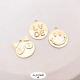 14K Cat Head Love Face Pendant for DIY Necklace
