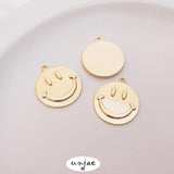 14K Cat Head Love Face Pendant for DIY Necklace