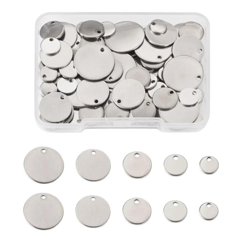 100Pcs Stainless Steel Charms for Necklaces DIY Jewelry Making