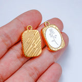 3pcs Stainless Steel Charms Vintage Rose DIY Jewelry Making