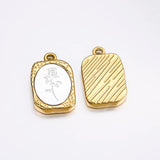 3pcs Stainless Steel Charms Vintage Rose DIY Jewelry Making