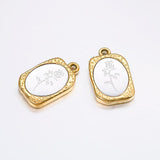 3pcs Stainless Steel Charms Vintage Rose DIY Jewelry Making