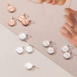 925 Silver Plated English Disc Pendants 6.5mm Round LUCKY Blessing Charms
