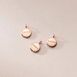 925 Silver Plated English Disc Pendants 6.5mm Round LUCKY Blessing Charms