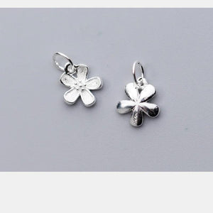 925 Sterling Silver Flower Charms Jewelry Findings Gift
