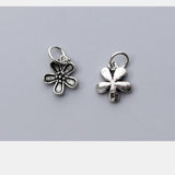 925 Sterling Silver Flower Charms Jewelry Findings Gift