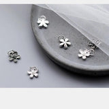 925 Sterling Silver Flower Charms Jewelry Findings Gift