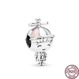 925 Silver Pet Dog Balloon Boy Car Beads Women Bracelet Charm Jewelry