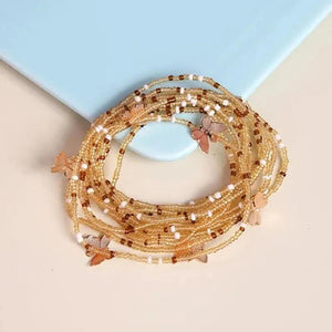Bohemian Beach Beaded Anklet Bracelet Ethnic Butterfly Foot Jewelry