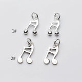 925 Sterling Silver Music Note Pendant Charms for DIY Jewelry