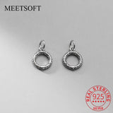 925 Silver Hollow Flower Charms DIY Jewelry Accessory