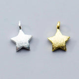 925 Silver Wire Drawing Dangle Earrings Charms Moon Star Pendants