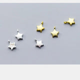 925 Silver Wire Drawing Dangle Earrings Charms Moon Star Pendants