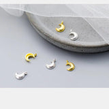 925 Silver Wire Drawing Dangle Earrings Charms Moon Star Pendants