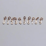 925 Silver Number Dangle Charms DIY Necklace Accessory