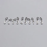 925 Silver Number Dangle Charms DIY Necklace Accessory