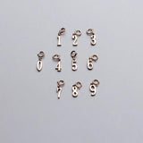925 Silver Number Dangle Charms DIY Necklace Accessory