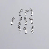 925 Silver Number Dangle Charms DIY Necklace Accessory