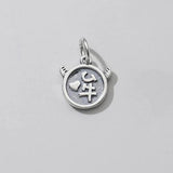 925 Silver Round Cow Letter Charms for DIY Jewelry Necklaces